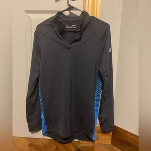 Under Armour Performance Jacket Black and Blue with Quarter-Zip